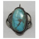 Navajo Turquoise & Sterling Pendant 6.0g