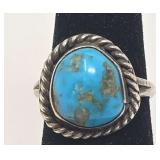Navajo Turquoise & Silver Ring Size 5.5, 3.74g