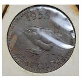 1955 great britain, farthing