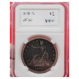 1878-S US Trade Dollar VF30