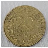 1978 French Coin 20 Centimes | France