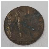 1921 Great Britain one penny