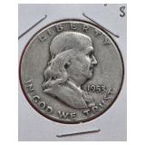 1953-S Franklin Silver Half Dollar