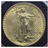 1924 $20. St. Gaudens Double Eagle With Motto
