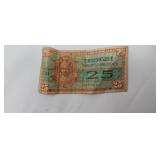 US, 25 CENTS, MILITARY PAYMENT CERTIFICATE SERIES