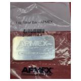 1 Troy  Oz. APMEX Silver Bar