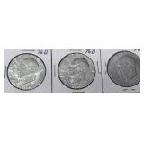 3- 1776-1976 Bicentennial Eisenhower Dollars