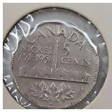 1951 Canadian 5 cents