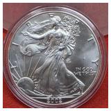2002 UNC  Silver Eagle 1oz. Fine Silver Bullion