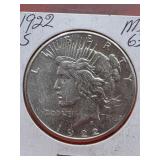1922-S Peace Silver Dollar