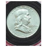 1958-D Franklin Silver Half Dollar