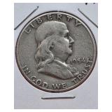 1954-S Franklin Silver Half Dollar
