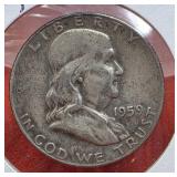 1959 Franklin Silver Half Dollar