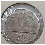 1951 Canadian 5 cents