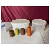 Tupperware tumblers and storage containers with