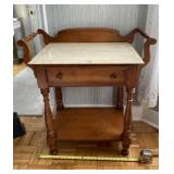 French Lois wash table or vanity with marble top.