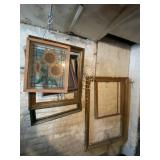 Frames and  Sunflower hanging stained glass