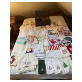 Towels, sewing supplies, flags, hot pads