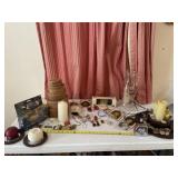 Knickknacks picture frame, new candles, candle