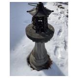 Concrete pedestal stand with Japanese cast-iron