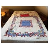 Vintage linen  tablecloths one with stain