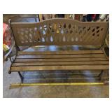 Iron and wood park bench.