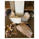 Tote with lid and towels, pillows, pillow cases