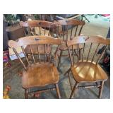 Four kitchen chairs, solid wood, looks like maple