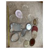 Glass, plastic, and steel trays and platters with