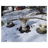 Three concrete planters