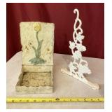 Cast iron hanging grape decor and hanging tulip