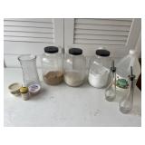 Sealed gallon of vinegar with vinegar and oil