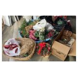 Plastic fall full of greenery baskets, Christmas