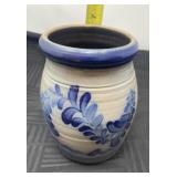 1991Rowe Pottery Works Salt Glazed Cobalt Blue