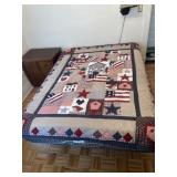 Americana quilt 66 x 82 hand sewn