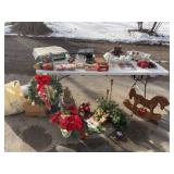 Christmas decor, rocking horse Christmas trees, a
