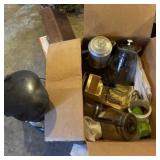 Box full of coffee pots percolators