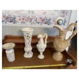 Ceramic resin and plaster vases pitchers