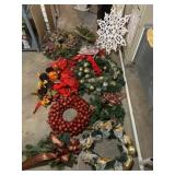 Christmas wreaths and decor.