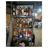 Contents of shelves, not the gray shelf unit,