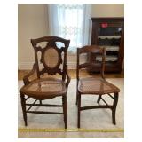 Victorian Eastlake Style walnut arm chair with a