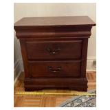 Solid wood cherry nightstand with two drawers