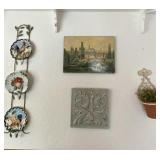 All hanging decor on wall.