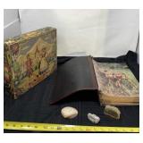 Seashell, blue lace agate, 1956 and other The