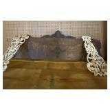 Two cast iron hanging decor pieces and vintage