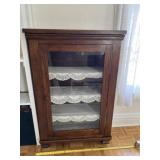 Single door antique display cabinet made of