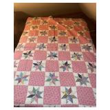 Nice handmade quilt 82 x 68 star shape