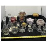 Candles, vase and sconces.