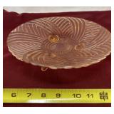 Anchor Hocking pink depression glass footed bowl.