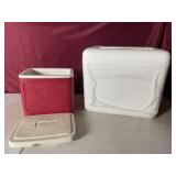 Styrofoam cooler and igloo 10 cooler